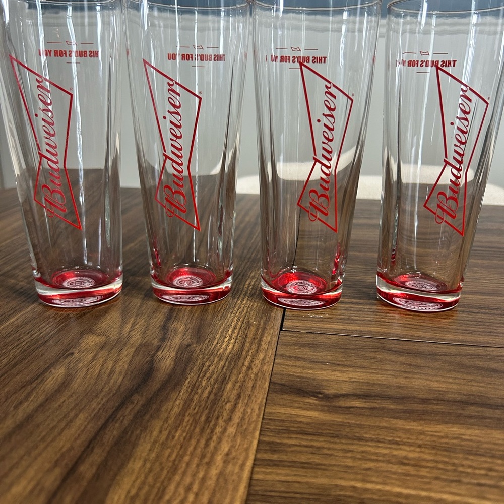 Budweiser Red Logo Tall Glass Set